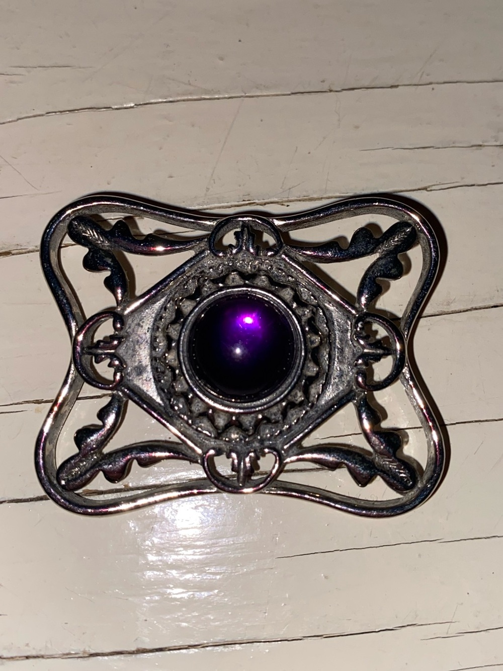 Brooch with Purple Gem